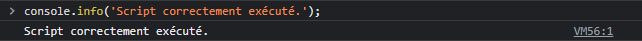 Log infodans la console