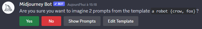 Demande de confirmation de Midjourney dans Discord