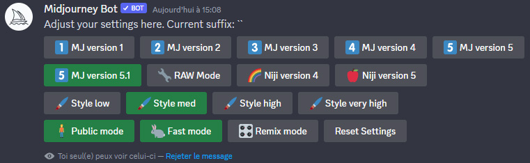 Configuration par défaut