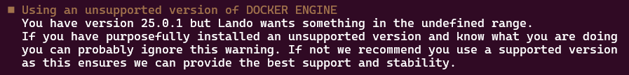 Docker warning
