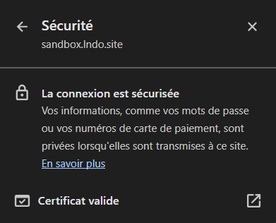 Certificat valide
